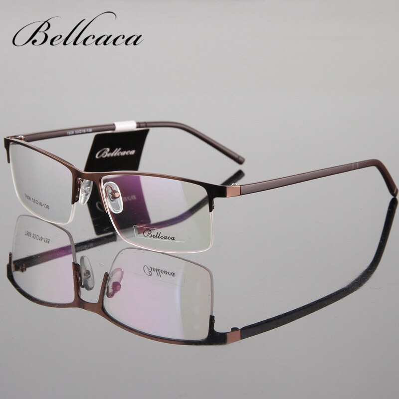 Spectacle Frame Eyeglasses Men Computer Optical Glasses Frame For Male Transparent Clear Lens Armacao de lunette Eyewear BC104: BC104-7808-Brown