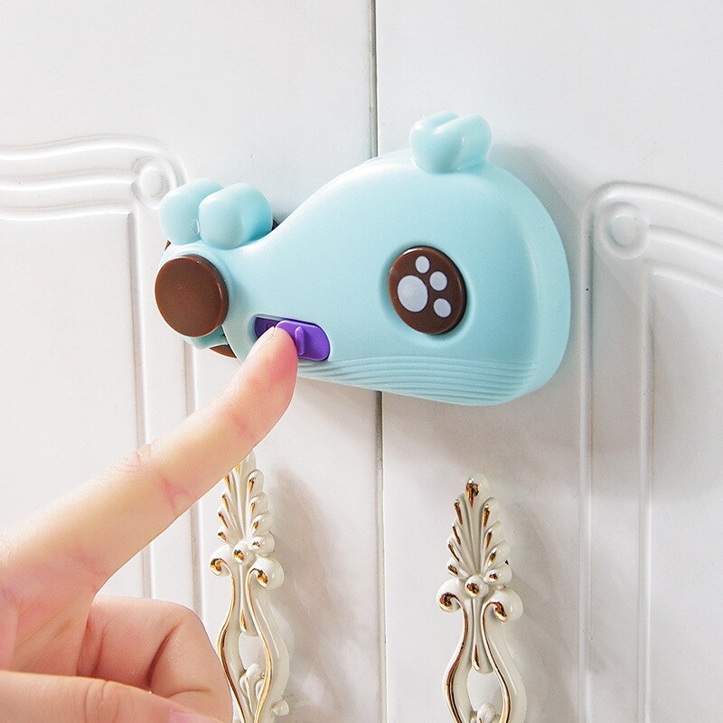 Cerradura de mano antipellizco para bebé ballena, cerrojo de seguridad infantil, Protector para armario, ventana, refrigerador, cajón de puerta