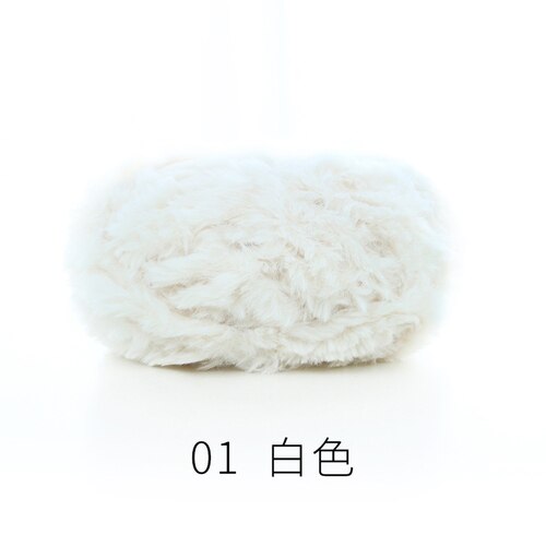 50g/écheveau épais moelleux fausse fourrure cils fil 100% Polyester doux fil pour tricot à la main manteau pull chapeau Amigurumi Crochet fil: 01