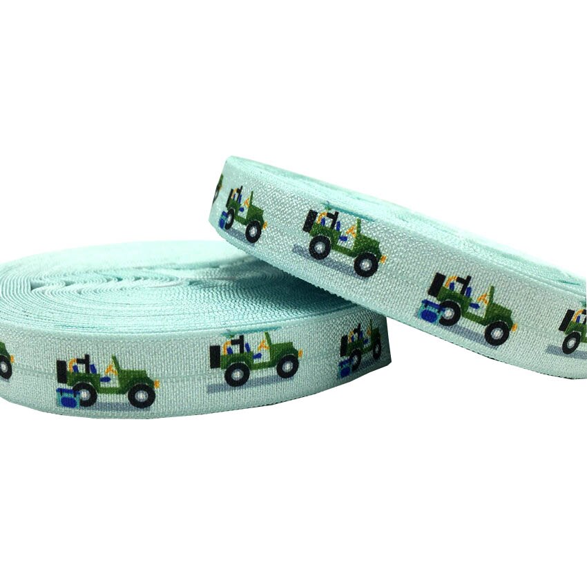 Cinta elástica plegable con estampado de coches Camper, cintas para el pelo de 5/8 &quot;y 16mm, accesorios para la cabeza