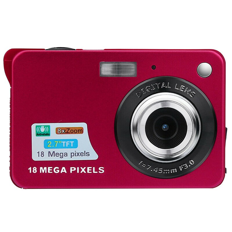 2.7Inch TFT LCD HD Screen Digital Camera Anti-Shake Face Detection Camcorder DQ: Red