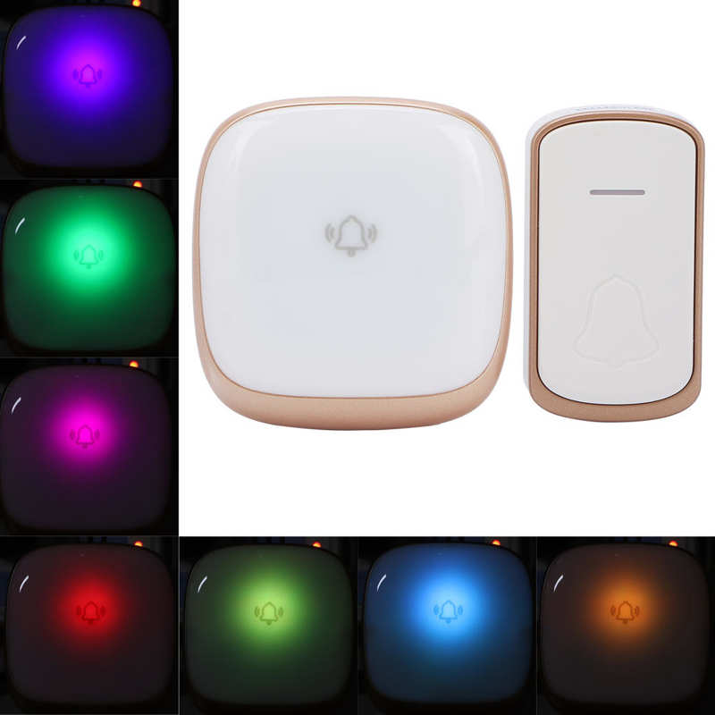 for Elderly Disabled Adjustable Doorbell Kit Adjustable Volume Sound Wireless Door Bell for Elderly US Plug 110‑240V