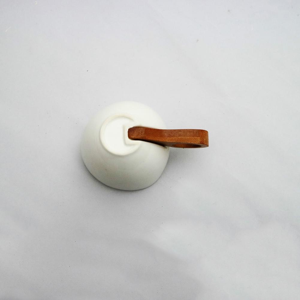 Ceramic Coffee Cup and Saucer Set Office Meeting Room Cup with Bamboo Handle