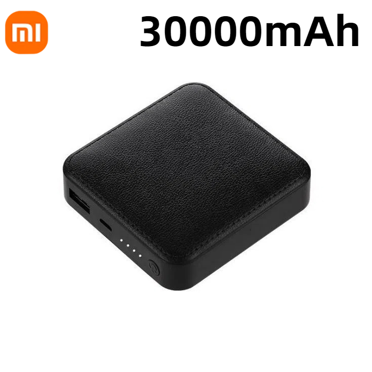 Xiaomi 30000mAh Large-capacity Mini Portable Power Bank Camping External Backup Battery Pack USB Outputs Super Fast Charging: black