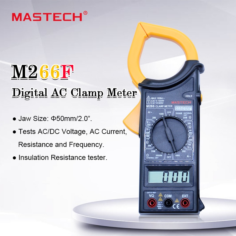 MASTECH M266F Digitale AC Stroomtang AC Weerstand Tester Detector met Diode