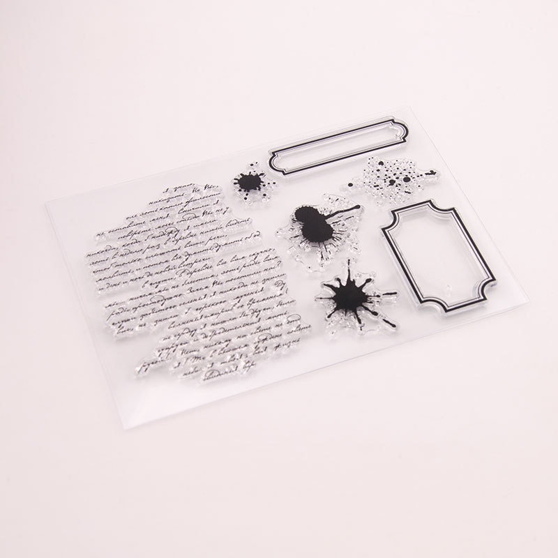 Sellos transparentes para DIY Tarjeta de Scrapbooking silicona fondo de texto antiguo sellos transparentes que hacen álbum papel artesanía decoración sellos