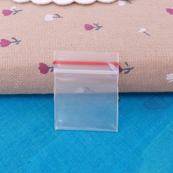 2.2*2.5cm små smykker lynlås lynlås poser plast emballage poser smykker display pose smykker poser zip lock taske 100 stk.: Rød kant