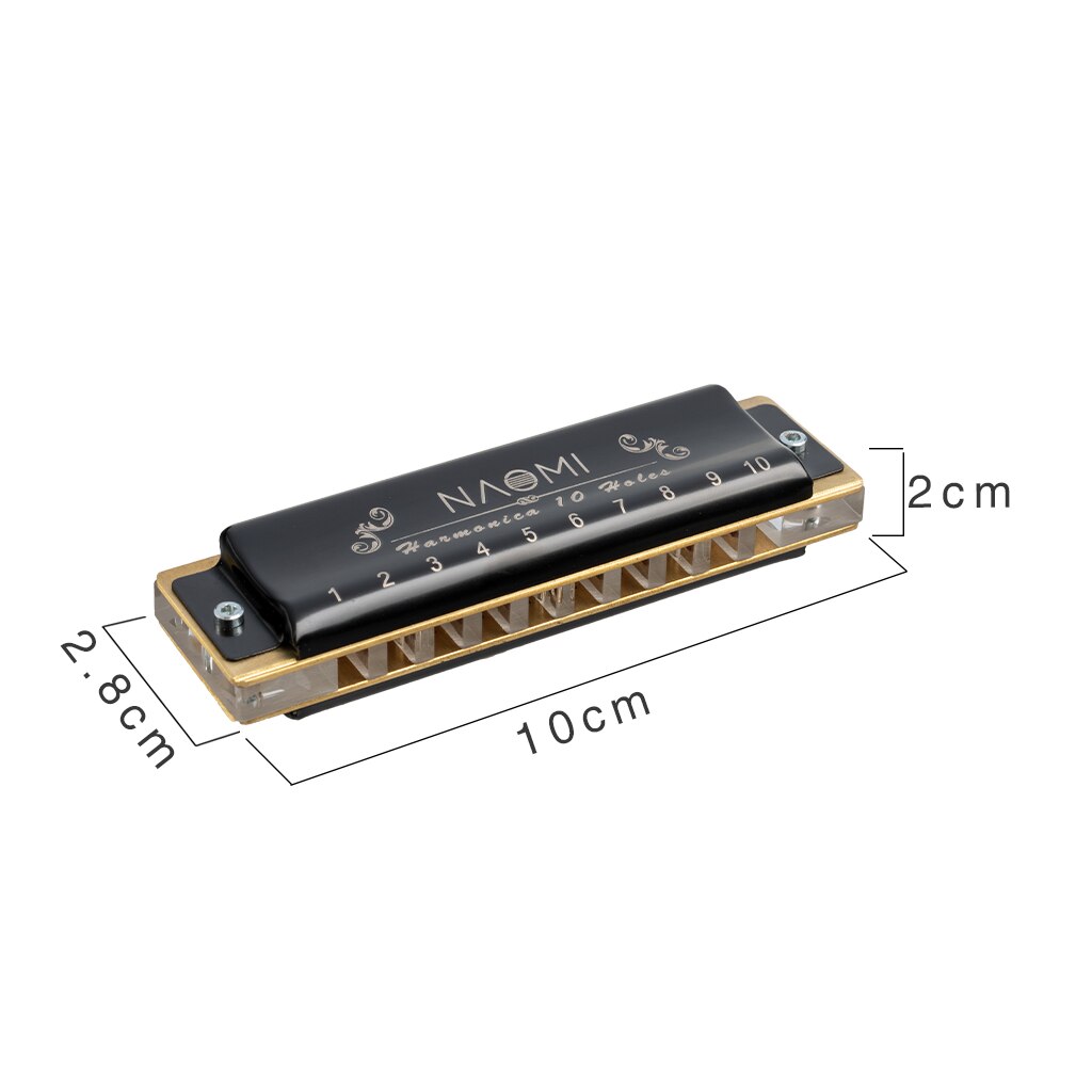 NAOMI – harpe professionnelle en bois de rose, 10 trous, Harmonica, bleu, diatonique, clé de C, acrylique, peigne en bois de santal, de noël