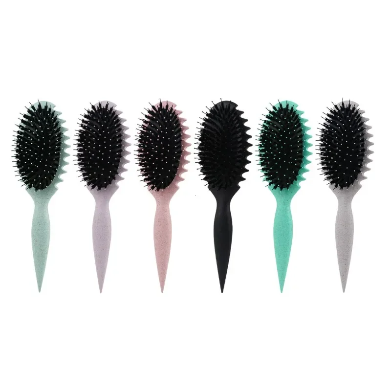 Cepillo de pelo rizado, cepillo de estilismo, cerdas de jabalí, peine para Barba, cepillo para desenredar, herramientas de estilismo multiusos para el hogar