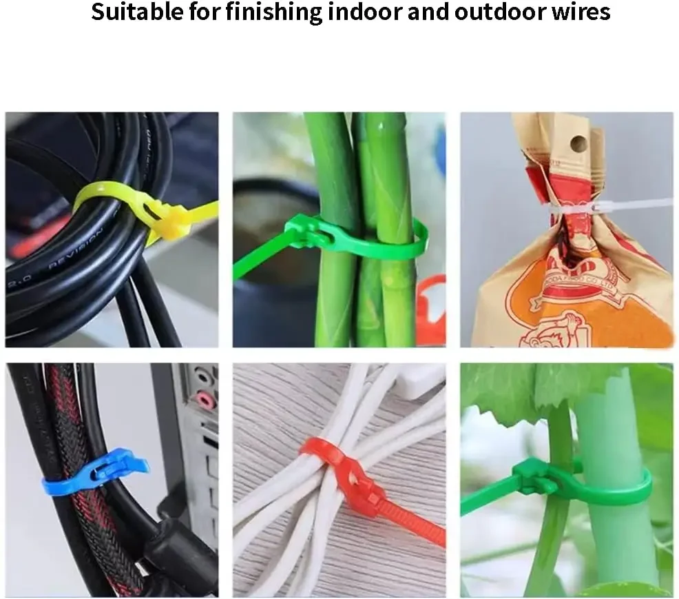 100/1000pcs Releasable Nylon Cable Ties Reusable Adjustable Self-locking Loose Slipknot Zip Tie Organizer Binder Lock Straps