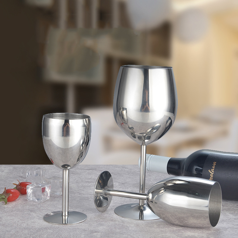 2 stk/sett vinglass rustfritt stål 18/8 metall vinglass bar vinglass champagne cocktail drikkekopp sjarm festutstyr