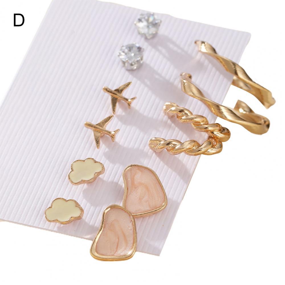 Decorative 1 Set Simple Faux Crystal Dangle Earrings Kit Attractive Ear Stud Set Flower for: D