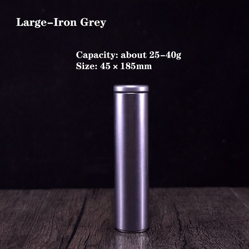 Kleine Mini Thee Caddy Draagbare Verzegelde Blik Kan Verpakking Geschenkdoos Thee Koffie Chocolade Verzegelde Container: Large-Iron Grey