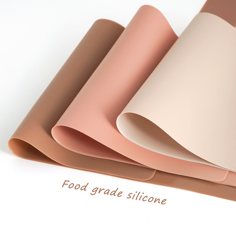 Mantel Individual de silicona para bebé, alfombrilla para mesa, vajilla de alimentación para niños, suave, fácil de limpiar, Color sólido