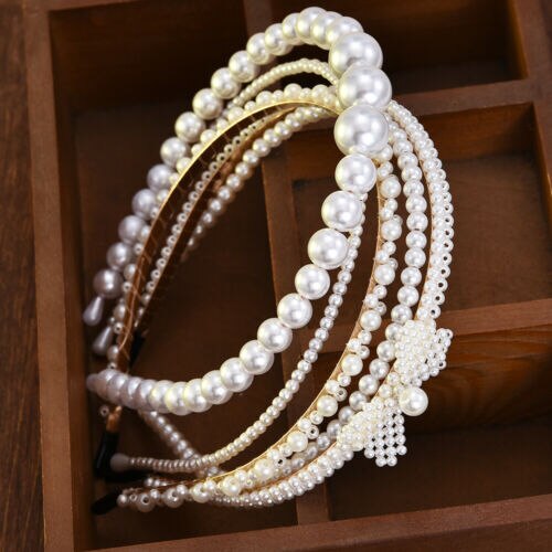 Volledige parels haarband hoofdband haar hoepel houder ornament vrouwen haaraccessoires parel haarbanden
