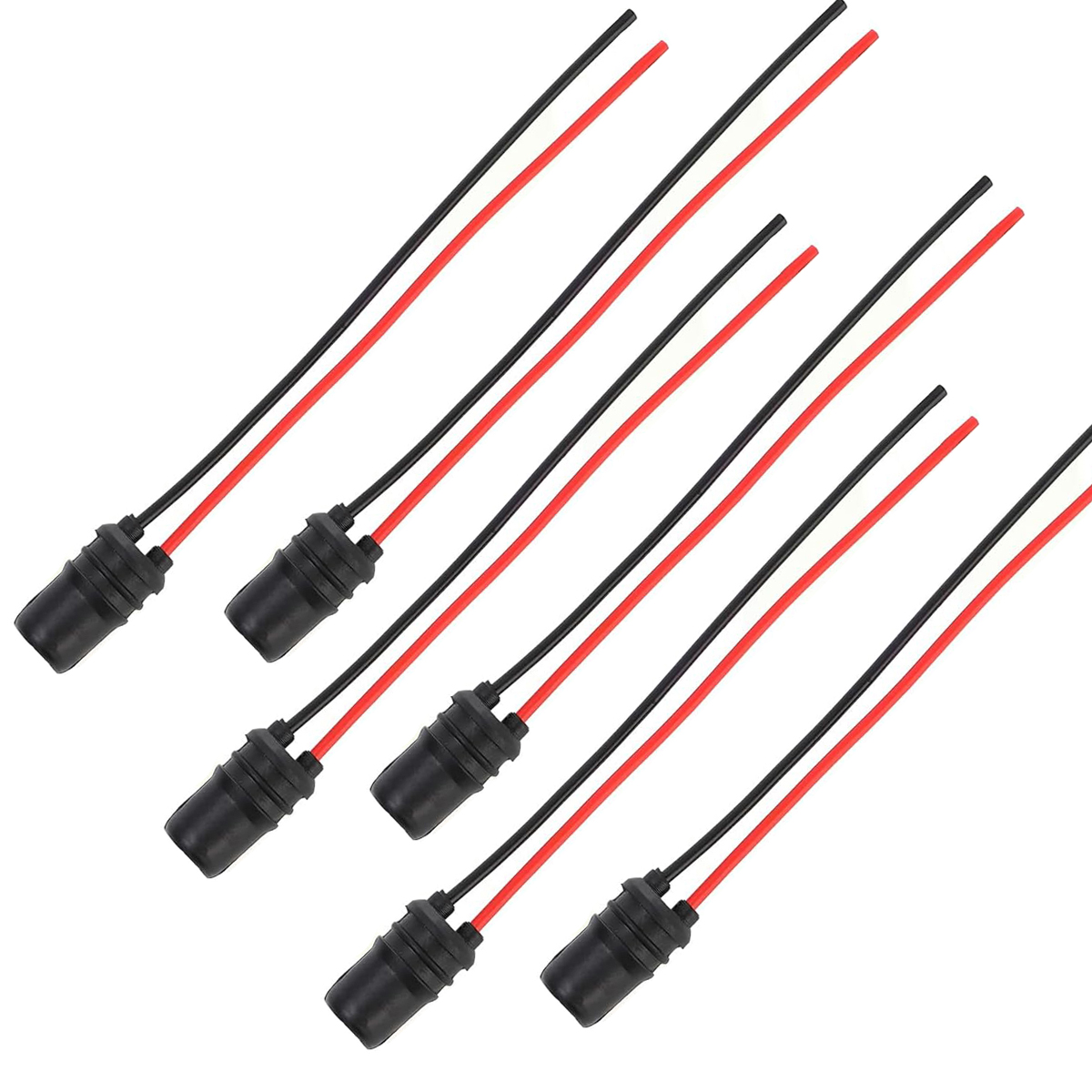 T10 w5w 194 147 pærefatninger præforbundet stik, ledningspære blødt gummiledningsnet, fatning til bilens instrumentbrætlys: Rød