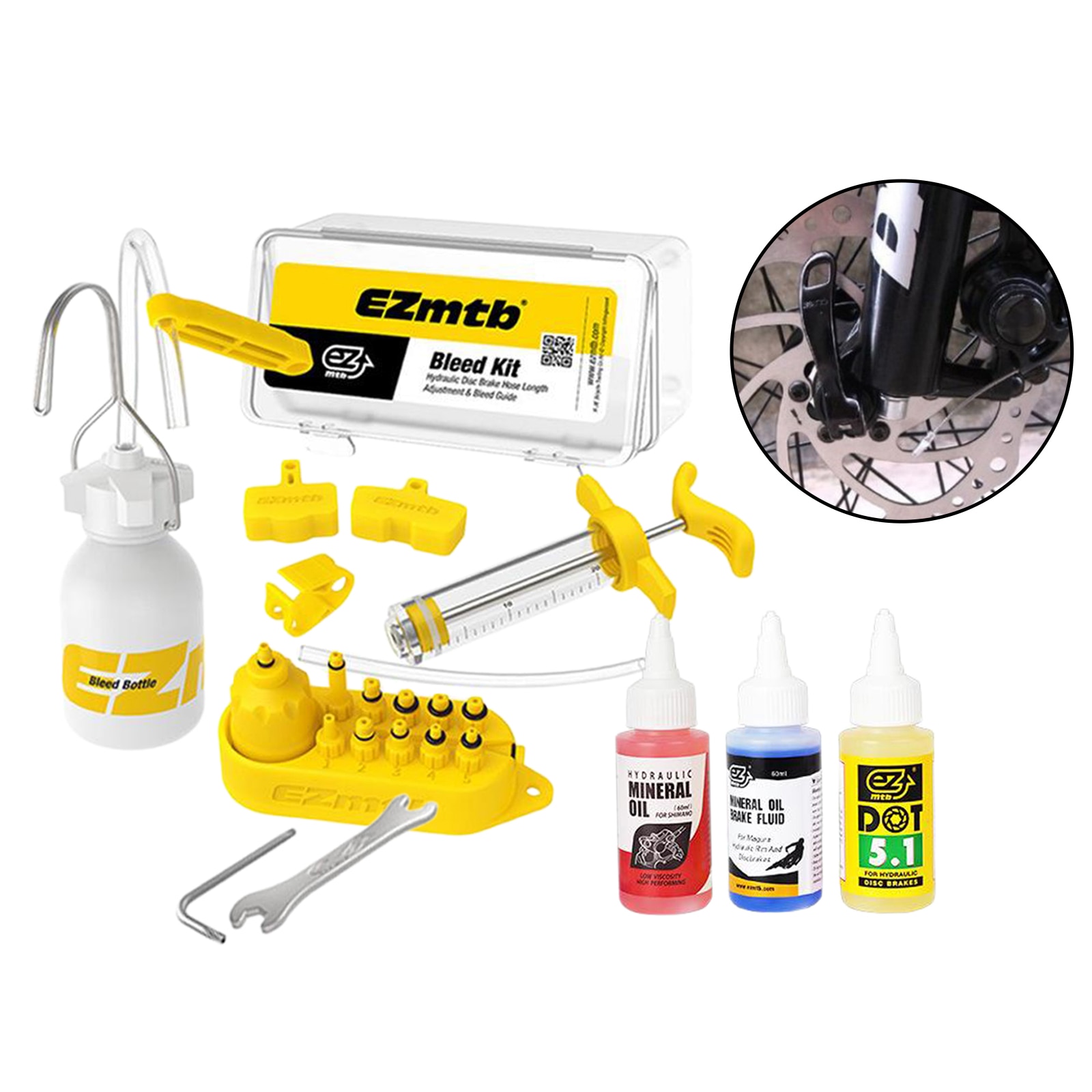 Kit de purge de frein à disque hydraulique, outils pour Shimano, fluide d&#39;huile minérale de 60ml