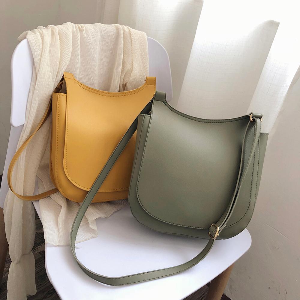 Femme décontracté Simple couleur unie épaule sacs à main en cuir PU femmes grande capacité rabat bandoulière sacs de messager bolsa feminina