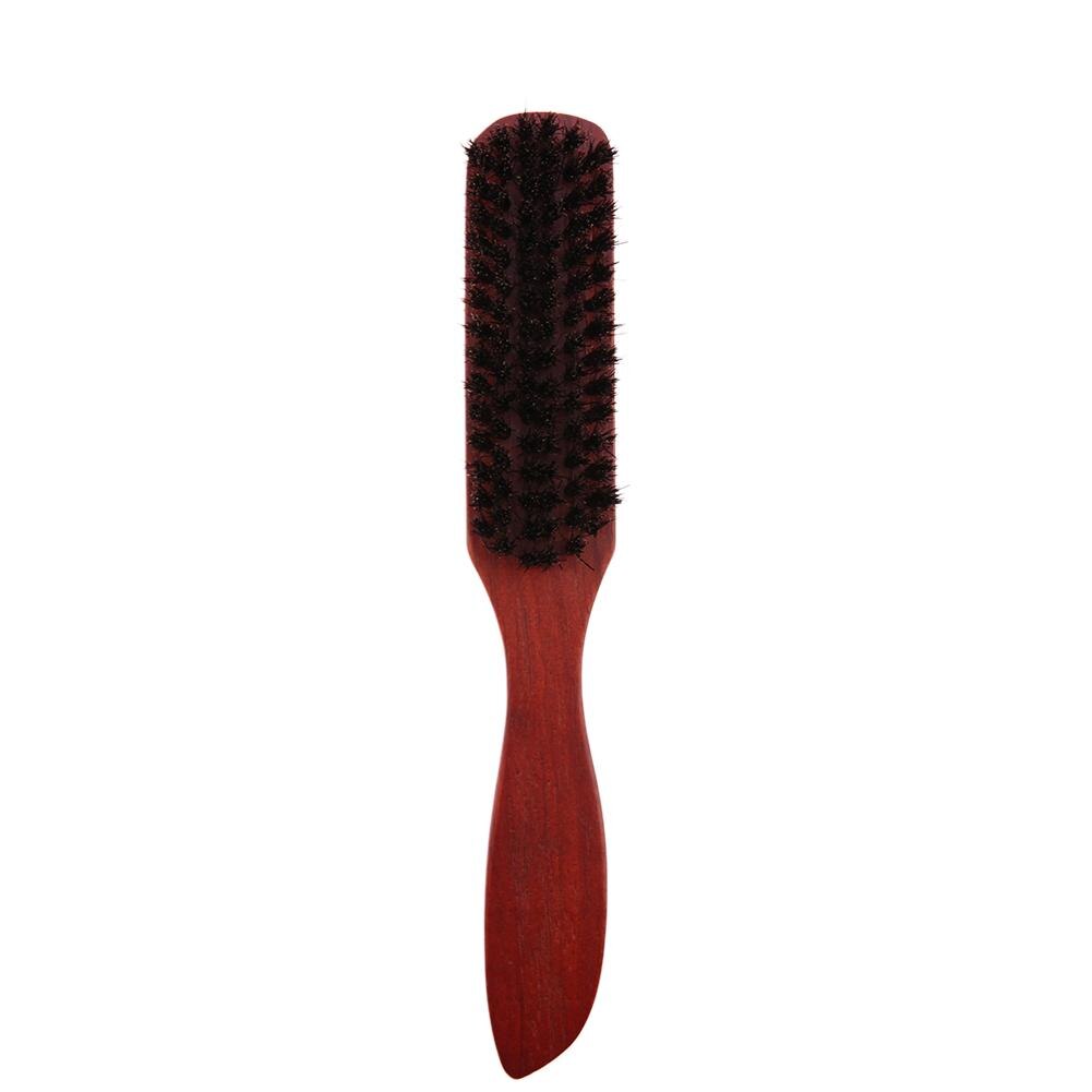 Hårbørste kam træhåndtag hårde vildsvinhårkamme til mænd kvinder frisør hår styling skæg kambørste: -en