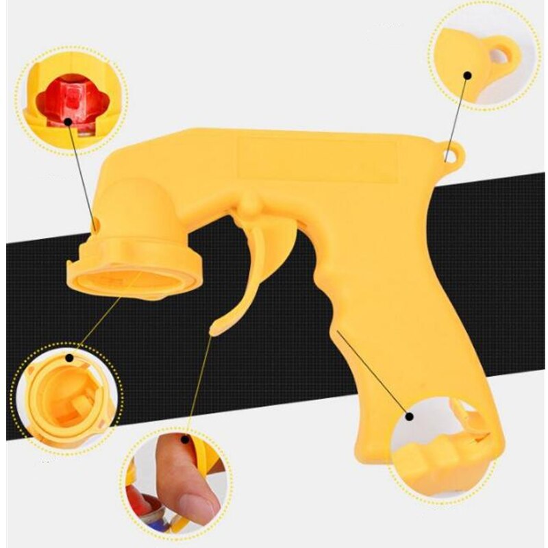 Spray Adaptor Paint Care Aerosol Spray Gun Handle with Full Grip Trigger Locking Collar Car Maintenance Wh