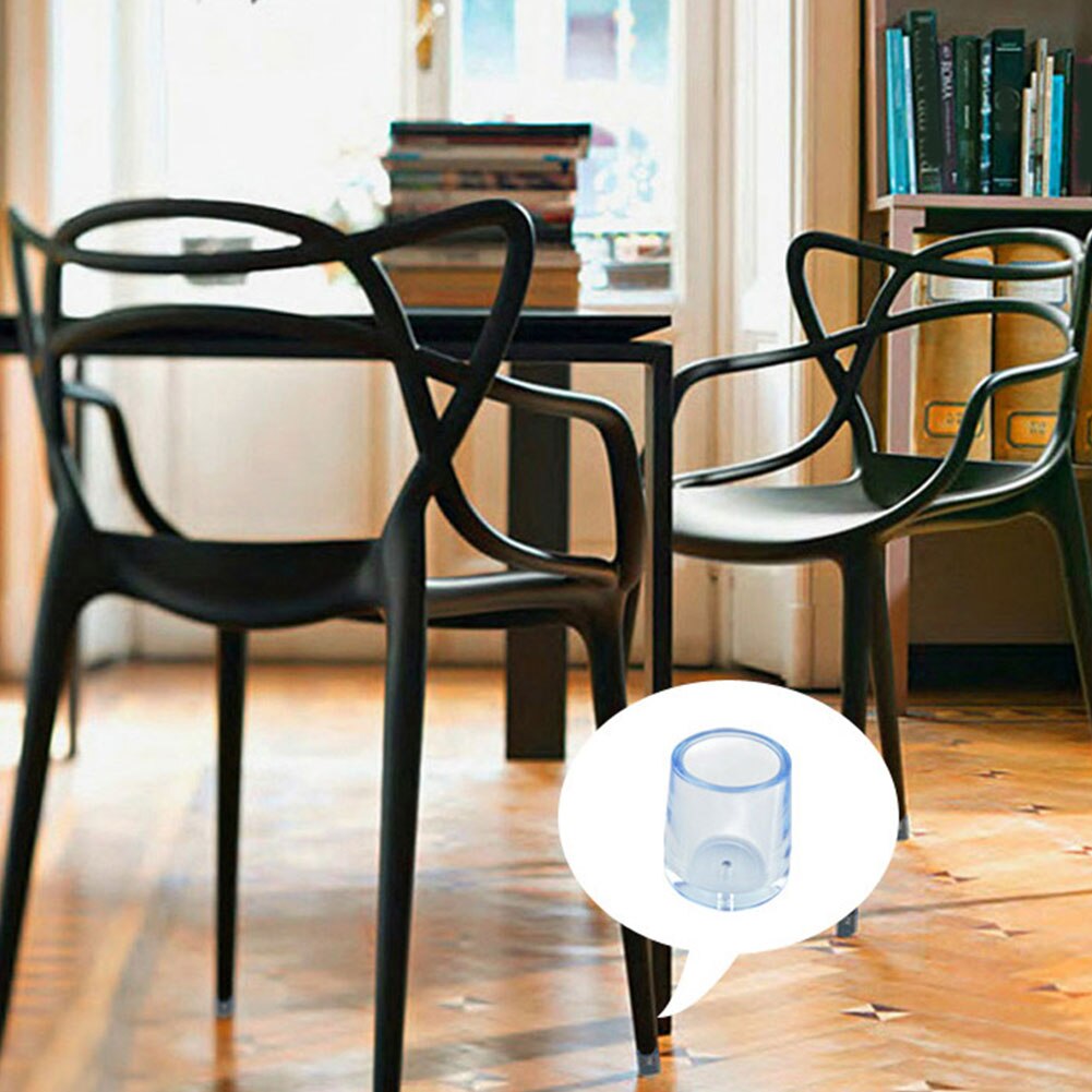 8 stk / sæt gennemsigtig pvc rund stol benbeskytter dækker fødder puder møbler bordovertræk træ gulv stol ben hætter beskytter