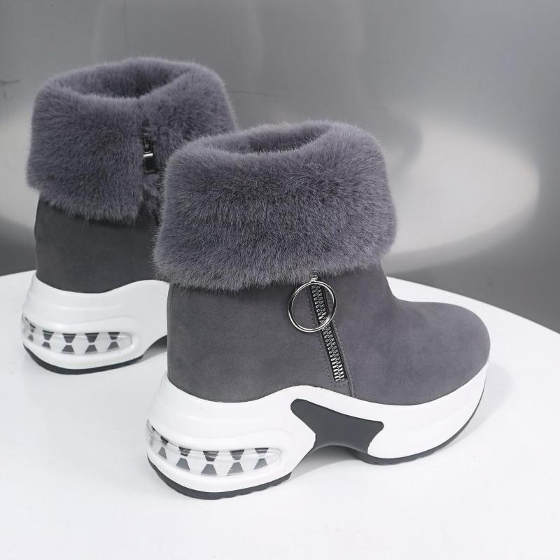 Vrouwen Enkellaars Warm Pluche Winter Schoenen Voor Vrouw Laarzen Hoge Hakken Dames Laars Vrouwen Snowboots Winter Schoenen Hoogte toenemende