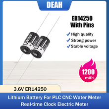 2 Stuks 3.6V 1200Mah ER14250 Er 14250 CR14250SL 1/2AA Lithium Batterij Met Pinnen Voor Plc Cnc machine Tools Touch Screen Water Meter
