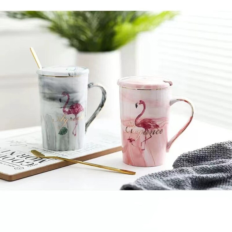 200-400ML Flamingo Ceramic Coffee Mug European Style Breakfast Novelty Milk Water Cup with Handle Package