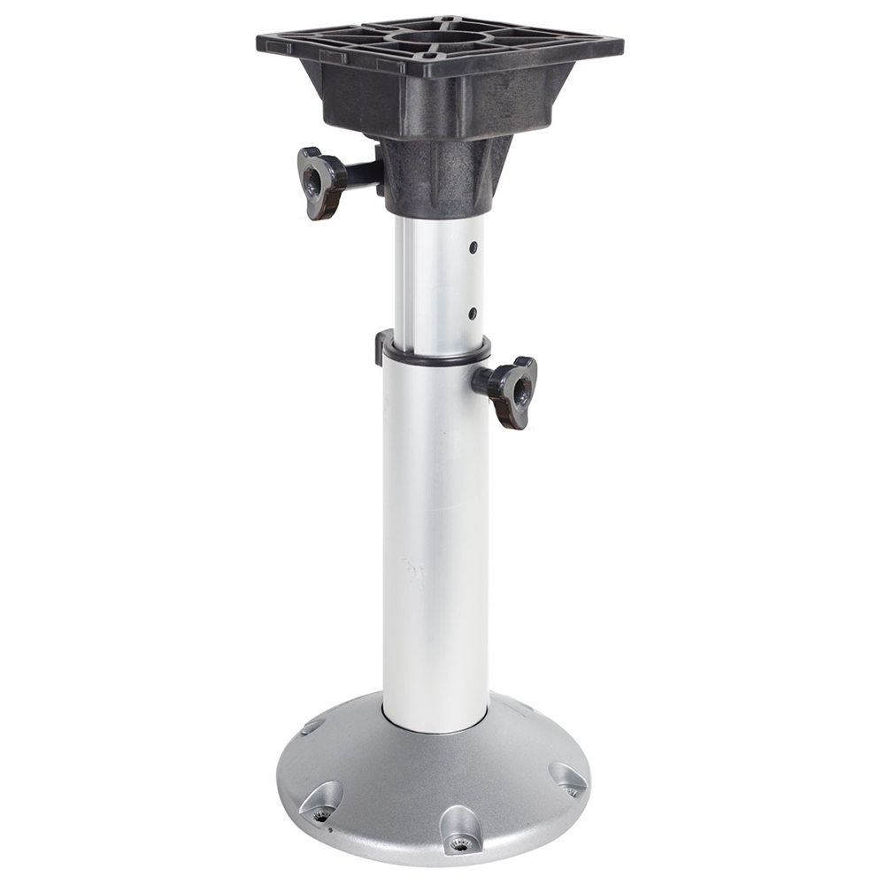 Oceansouth Adjustable Pedestal Aluminium Anodised Shaft Swivel Top For Standard Boat Seats: 450mm - 635mm