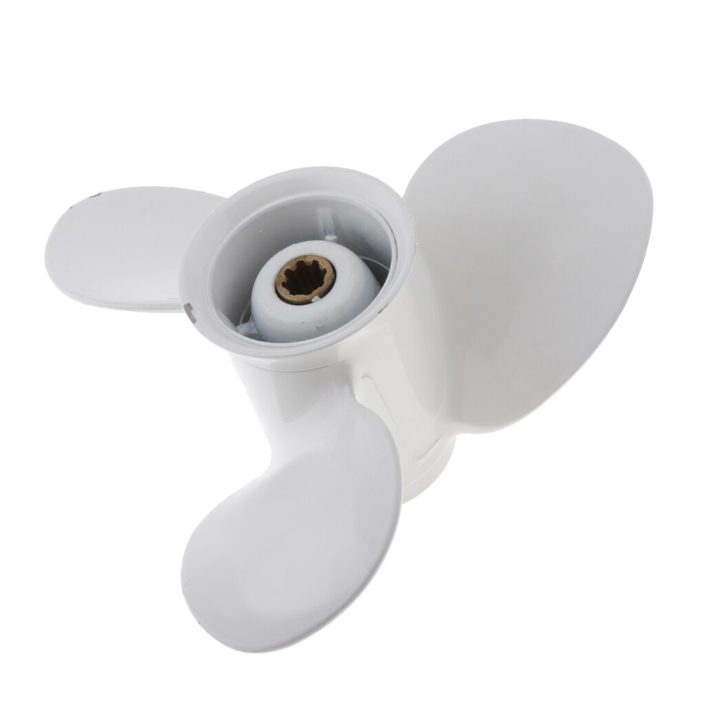 2 Stroke 3 Blade Prop Propeller for Inflatable Boat Kayak Canoe Fishing Dinghy Raft - Easy Installation - Select Sizes: 15 HP White