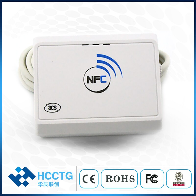 Lang rekkevidde trådløs ios android bluetooth rfid reader writer nfc kortleser 13.56 mhz acr 1311u-n2