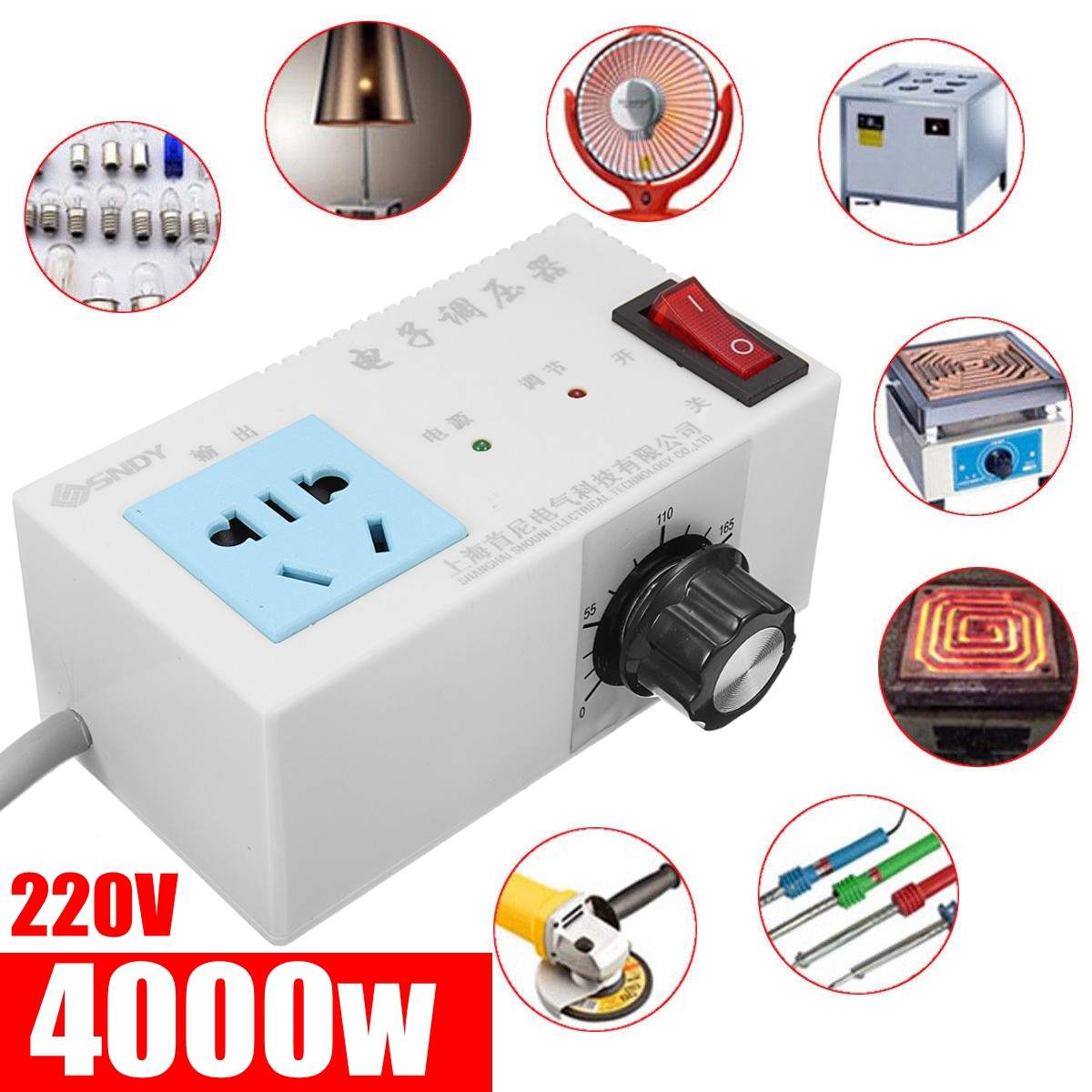 220V 4000W Variabele Spanning Controller Voor Fan Speed Motor Control Dimmer Snelheid Temperatuur Voltage Aanpassing