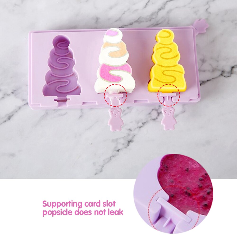 Christmas DIY Homemade Ice Cream Mold Silicone Cake Mold With 50 Sticks Silicone Ice Cream Mold Popsicle Mold