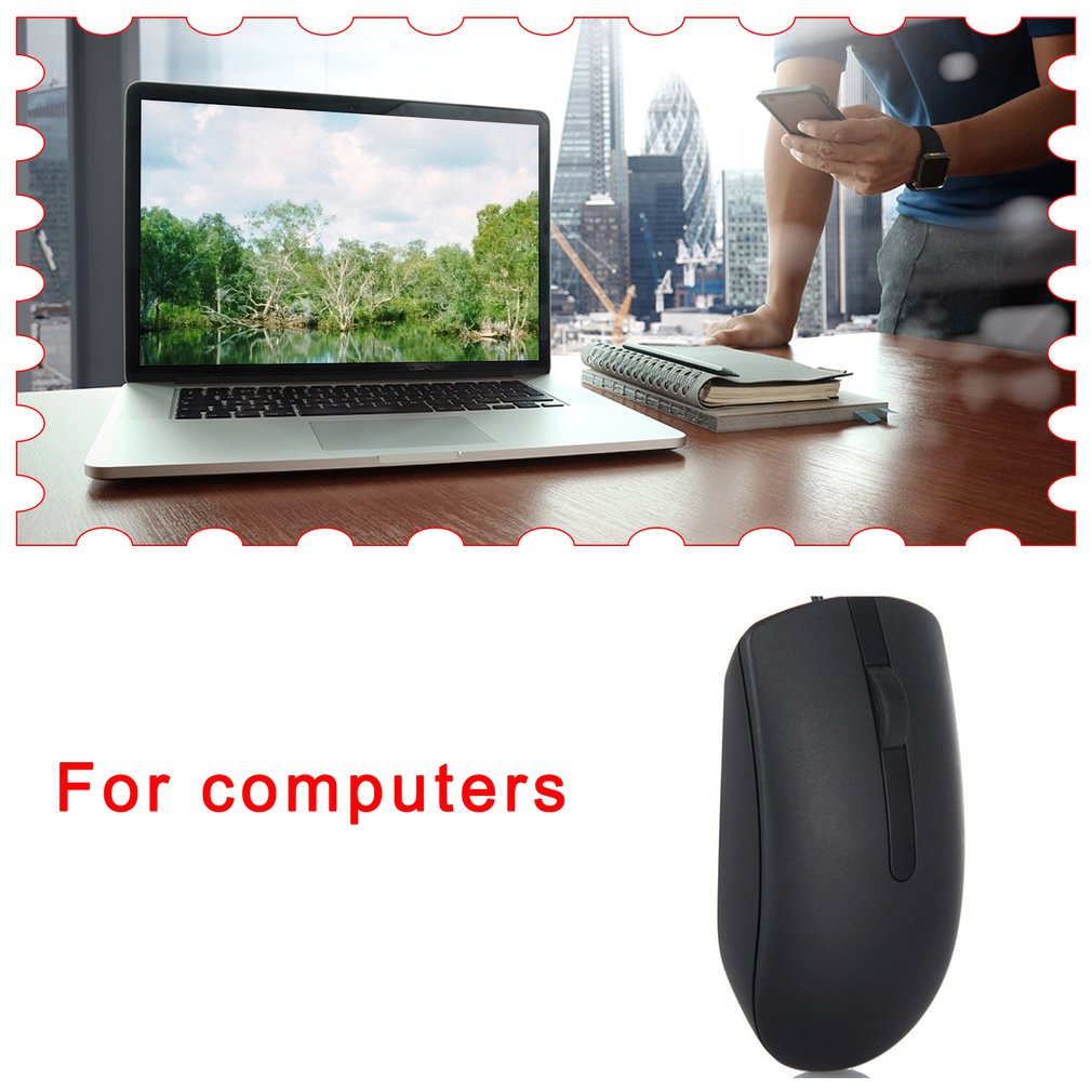 Dell MS116 Mouse Cable Computer Desktop Office Laptop Home Mouses Black With USB