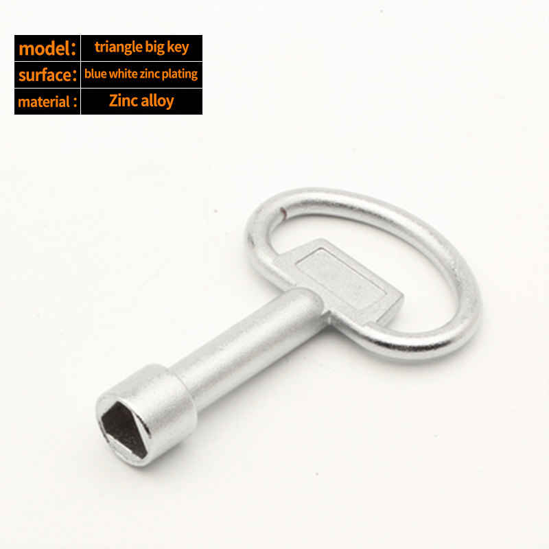 MS705 series flat square triangle key toolbox elevator door water meter box lock 816 stainless steel key: Gold