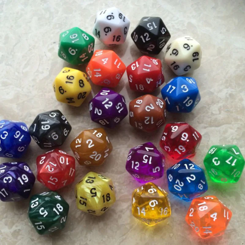 10 pçs/set Dados Digitais 20 lados Jogos Educacionais Acessórios de Entretenimento
