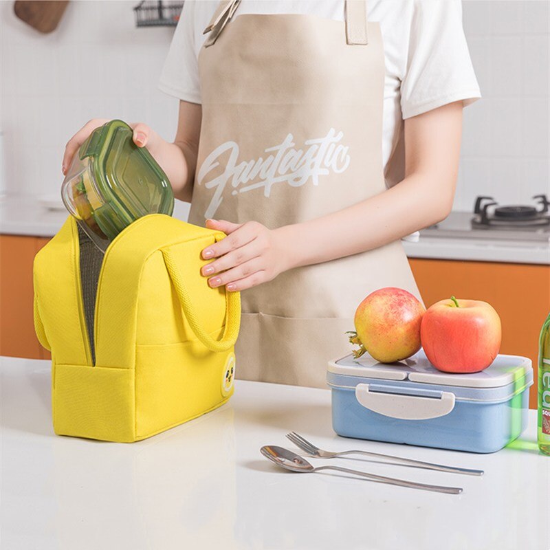 PURDORED 1 Pc Candy Color Lunch Bag for Women Waterproof Oxford Food Picnic Fresh Bento Food Pouch Insulated Student Cooler Bags