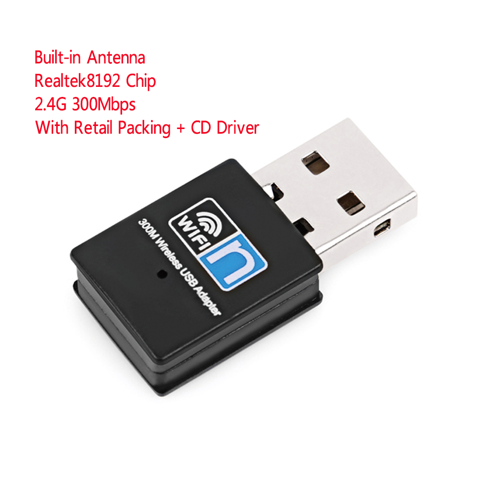 300M USB Wifi dongle WiFi adaptateur sans fil wifi dongle carte réseau 802.11 n/g/b wi-fi LAN adaptateur RTL8192 puce: With Packing CD