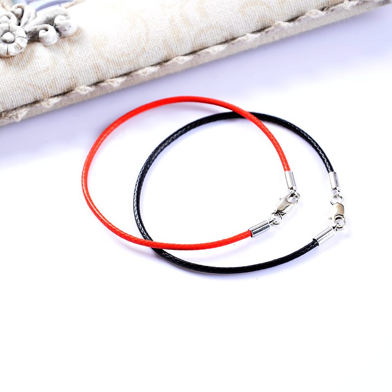 Pulsera clásica de cuero de cuerda de , pulsera de hilo rojo, pulsera de cordel rojo para mujeres, hombres, pulseras de langosta SL501