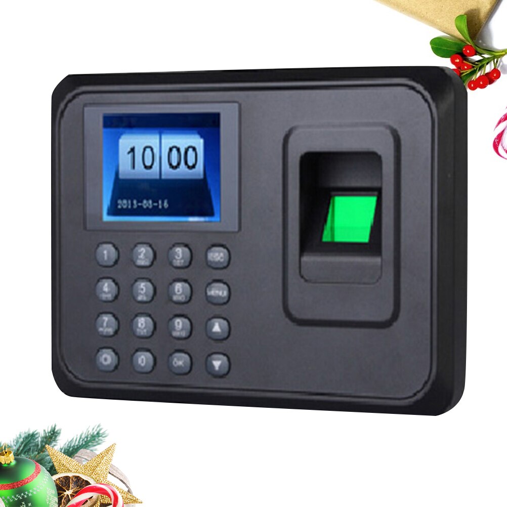 1PC Fingerprint Time Clock 600 Fingerprints LCD Display Payroll Recorder for Factory Office Hotel