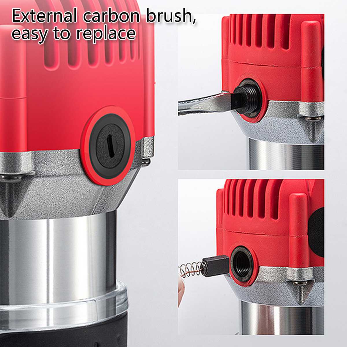 20000rpm 2300W Woodworking Electric Trimmer Wood Milling Engraving Slotting Trimming Machine Hand Carving Machine Wood Router