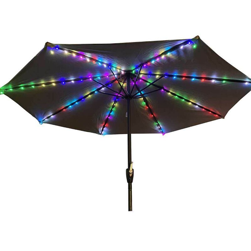 Parapluie imperméable, lumière à distance, éclairage d'extérieur, idéal pour un Patio, un jardin, 8 types différents, LED, lumière Led: Multicolor