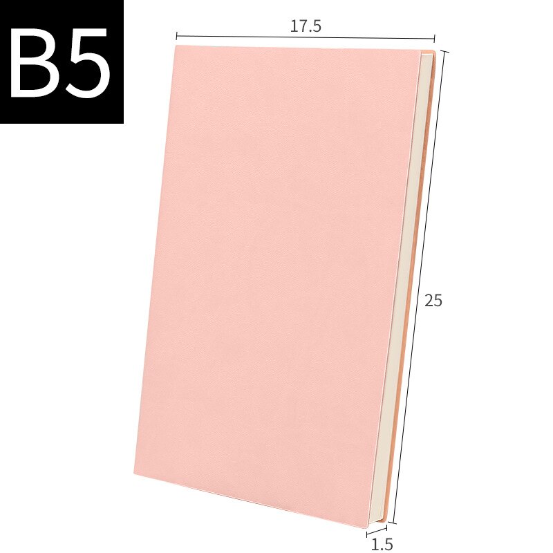 Simple business office PU leather notebook student a5 a6 b5 soft copy notebook: B5 Pink 17.5x25