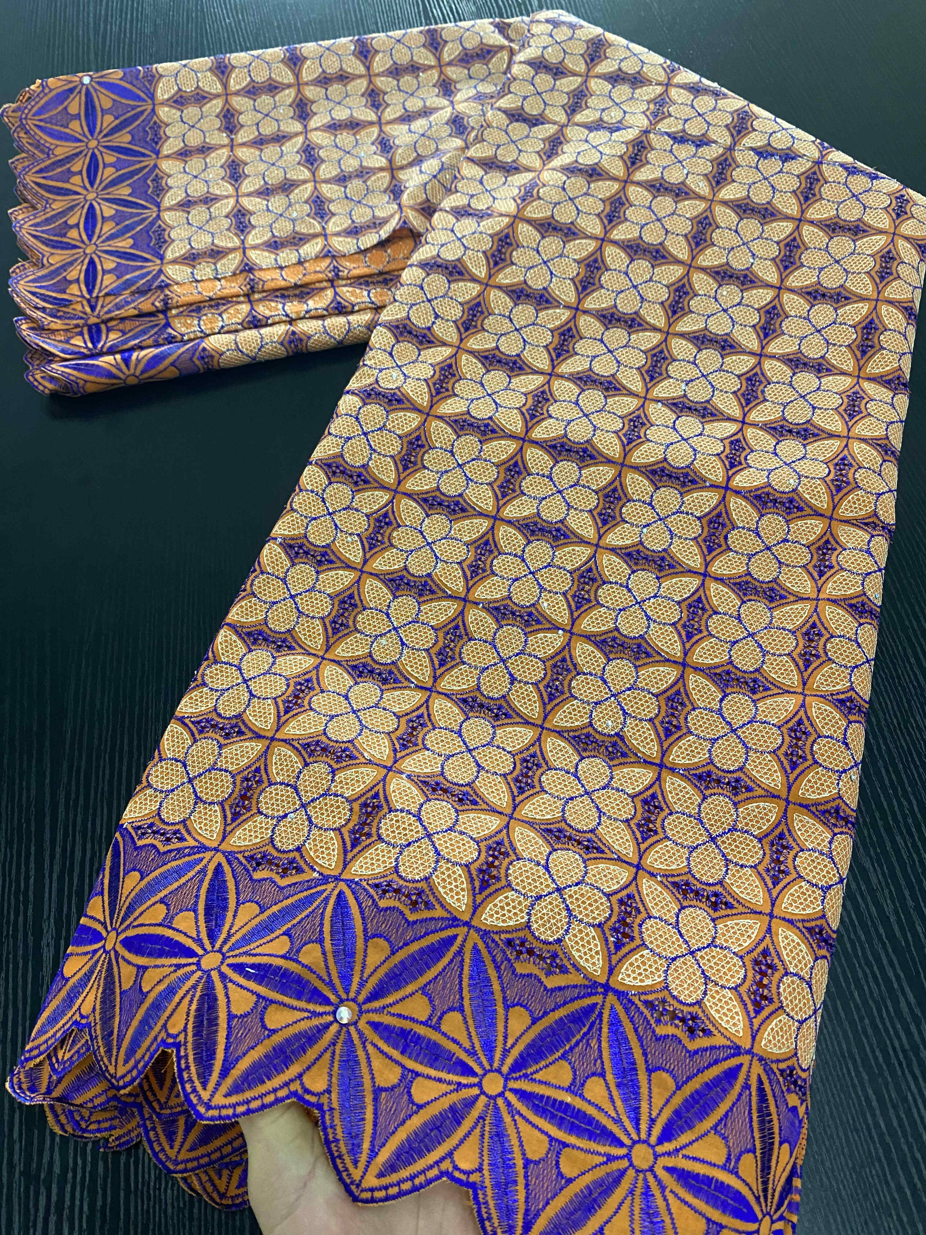 Nigerian African Dry Cotton Lace Fabrics Lace Swiss Voile Lace Punch Cotton For Wedding Dress Sewing YA3425B-3