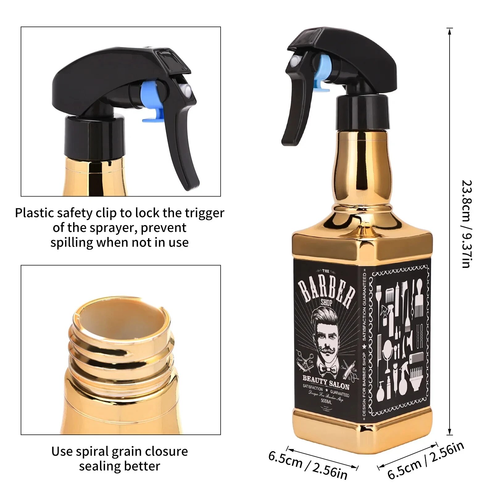 Botella de Spray de corte de pelo para peluquería, atomizador continuo vacío, rociador de agua para salón de belleza, accesorios de peluquería, herramientas de peluquero, 500ML