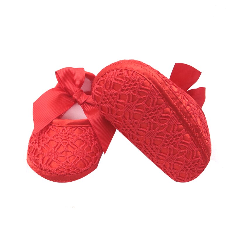 Cotton Lace Baby Girl Shoes Toddler Soft Sole Anti-slip Baby Shoes for Girls Big Bow Princess Shoes for Birthday Party