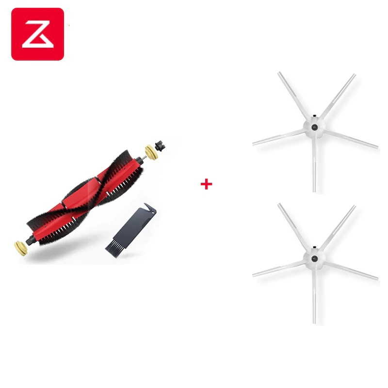 Roborock originale reservedele passer til roborock  s6 s50 s5 max  s6 max v  s4 e4 rengøringsbørster : 1pc hovedbørste ,2 stk hvid sidebørste