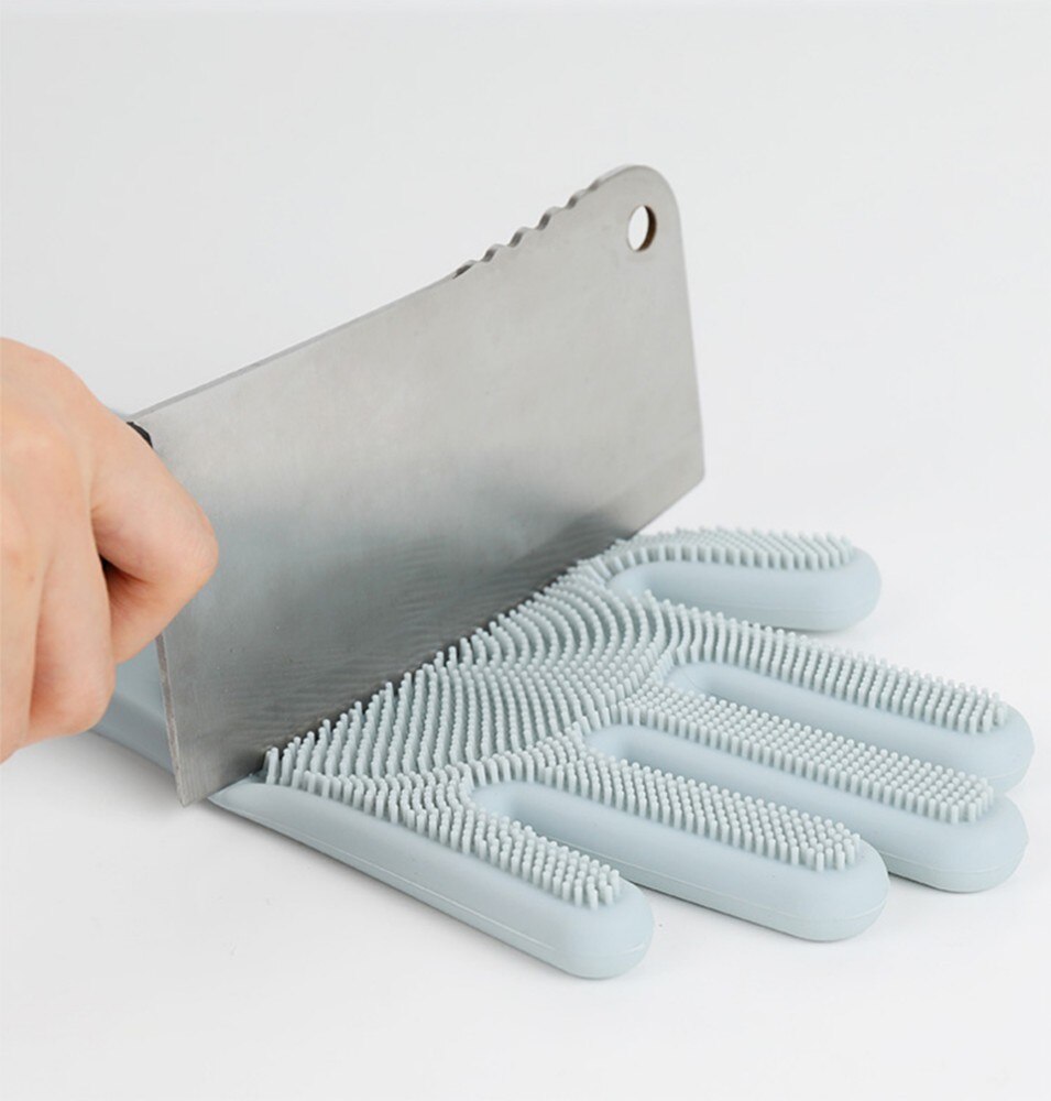 Guantes para cepillar un par de guantes de limpieza de lavavajillas HKML guante mágico de goma para lavado estropajo para el hogar herramienta de limpieza de cocina Scr