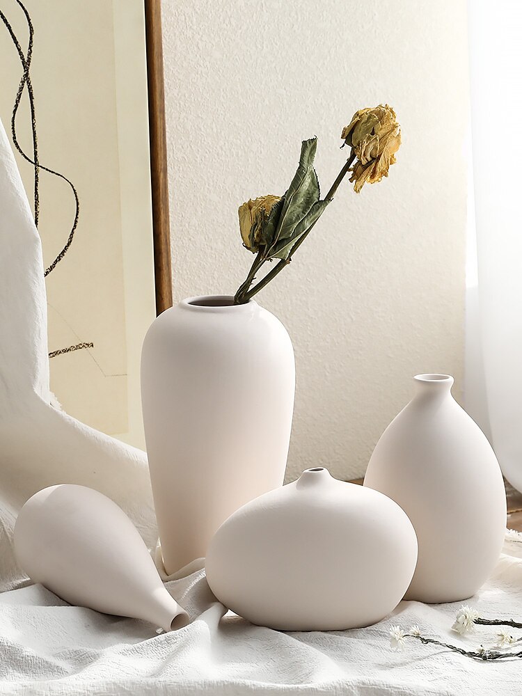 Nordisk dekorasjon hjem vanlig keramikk vase hvit vase minimalistisk dekorasjon mini keramikk vase stue dekorasjon tilbehør