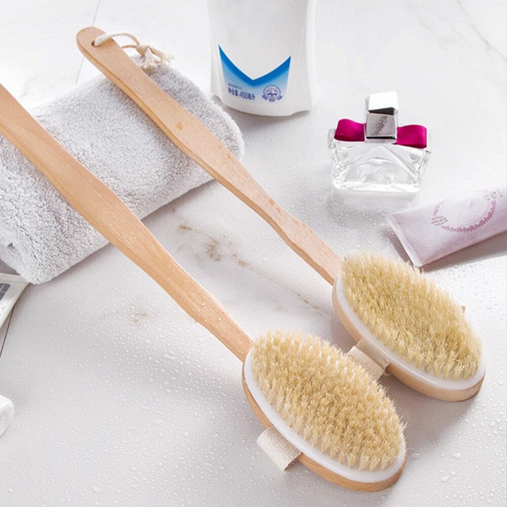 Long Handle Bath Brush Bristles Body Massage Brush Scrubbing Dead Skin Scrubber Bathroom Accessories Shower Cleaning Tool